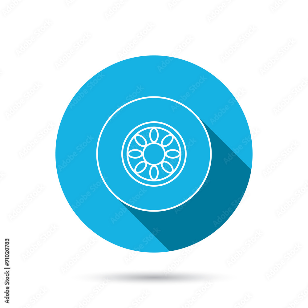 Car wheel icon. Automobile service sign. Car wheel icon. Automobile service sign.
