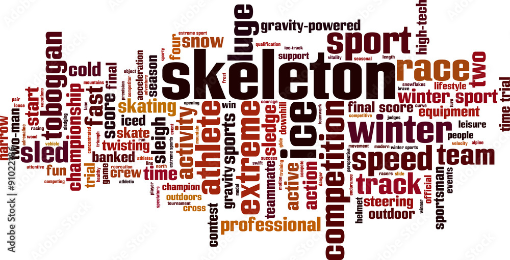 Skeleton word cloud concept. Vector illustration Skeleton word cloud concept. Vector illustration