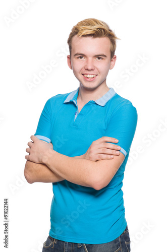 Smiling student isolated on the white background