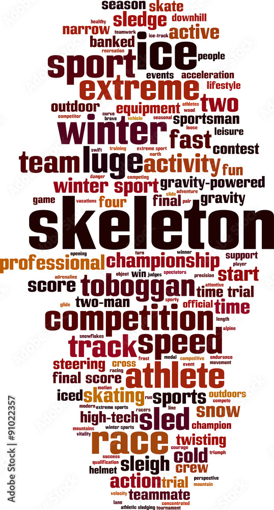 Obraz premium Skeleton word cloud concept. Vector illustration
