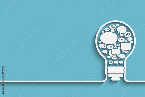 bulb with bubble speech
