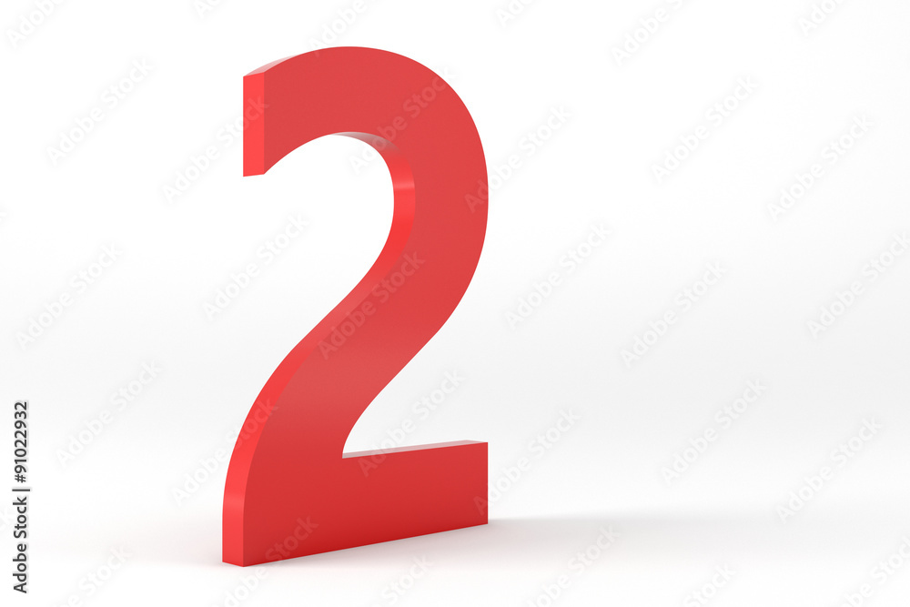 3D Red Number2 3D Red Number2