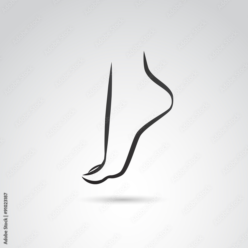 Obraz premium Human foot VECTOR icon.
