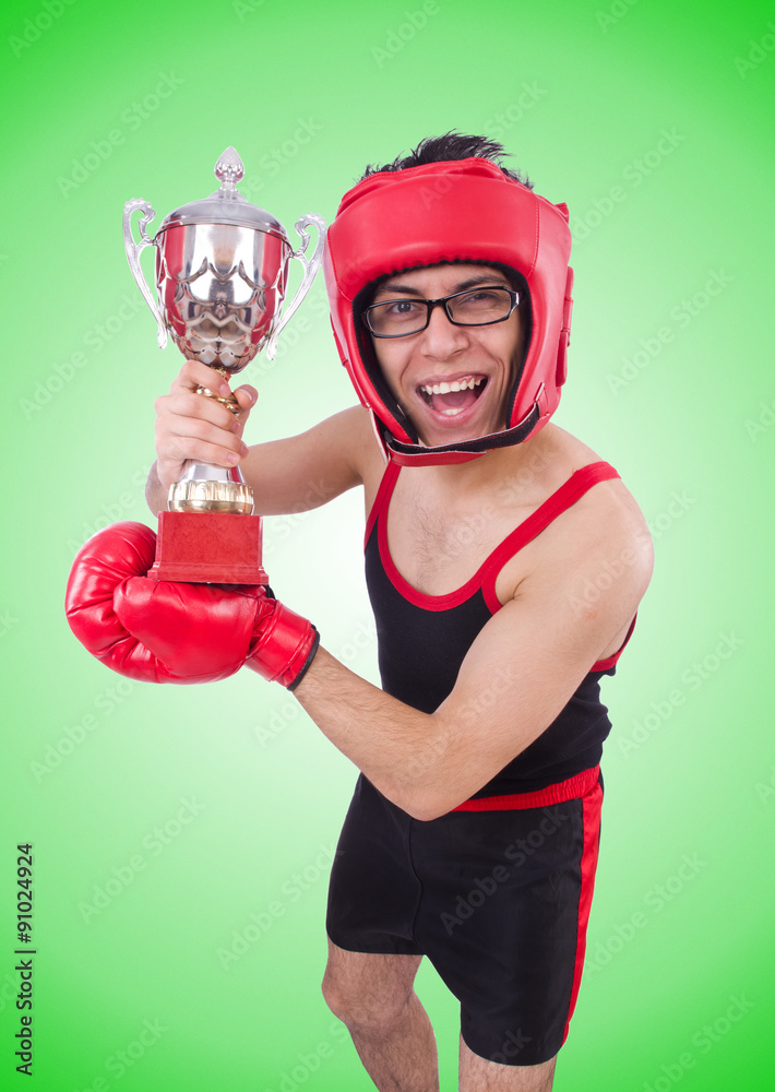 Funny boxer isolated on the white background Funny boxer isolated on the white background