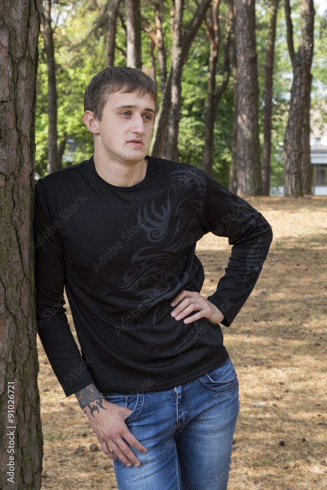 The young man in park The young man in park