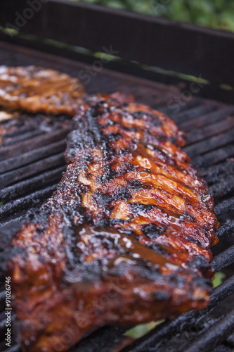 Grilling pork loin ribs