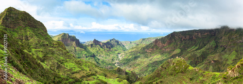 Panoramic  view of Serra Malagueta mountains in Santiago Island photo