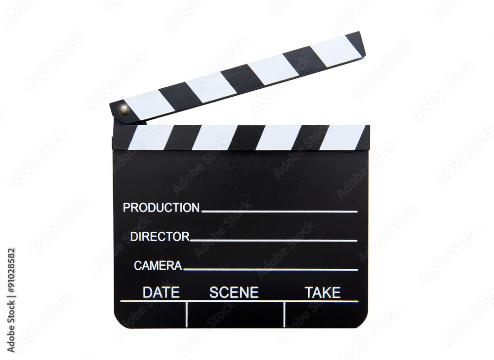 Clapperboard isolated on white background