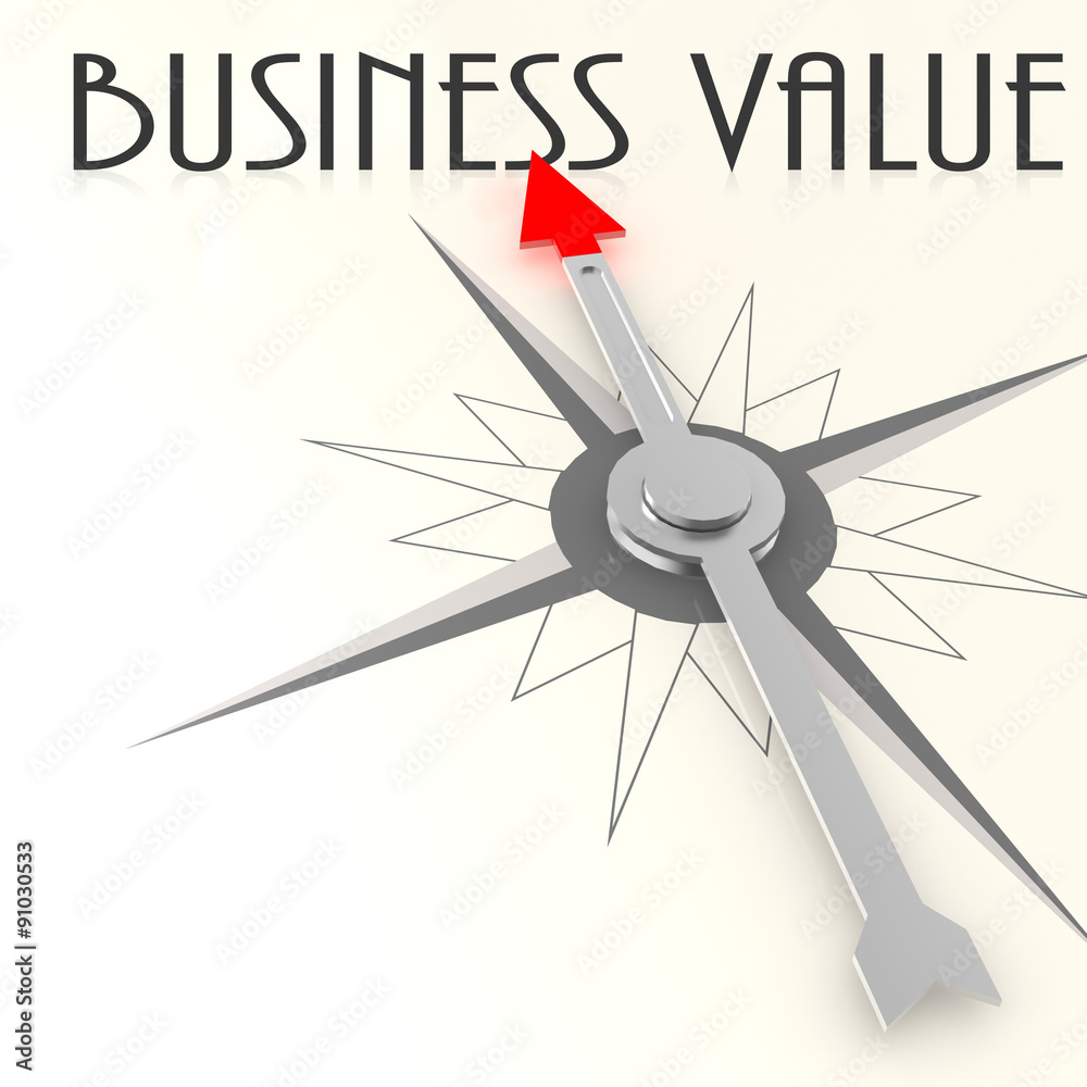 Compass with business value word Compass with business value word