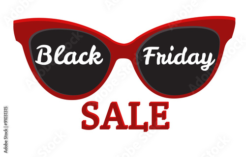 Vector icon badge Black Friday sale. Sunglasses, Black Friday