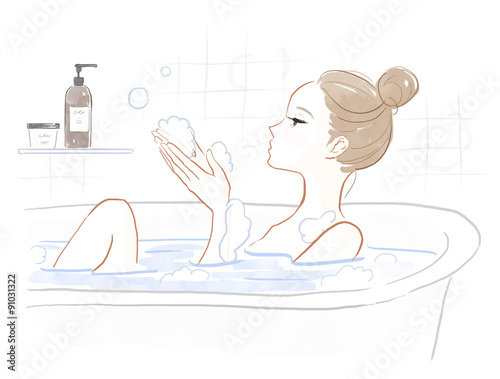 お風呂に入る女性 Stock イラスト Adobe Stock お風呂に入る女性 Stock イラスト Adobe Stock