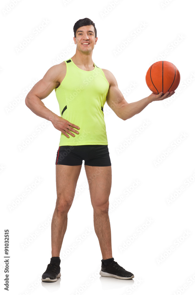 Young basketball player isolated on white Young basketball player isolated on white