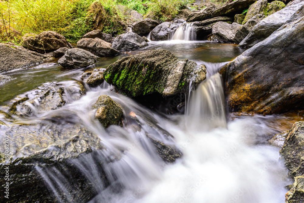 Fototapeta premium Khlong Lan waterfall in national park, Kamphaeng Phet Thailand.