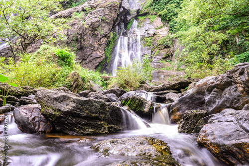 Khlong Lan waterfall in national park  Kamphaeng Phet Thailand.