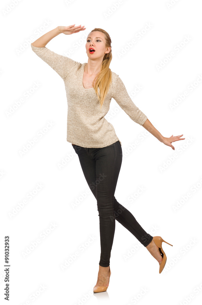 Young slim woman isolated on white Young slim woman isolated on white