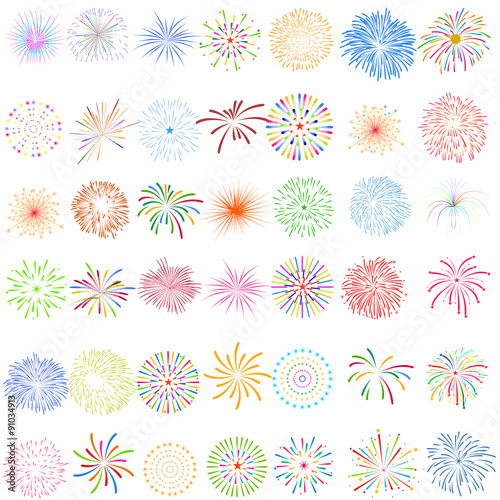 Fireworks Display for New year and all celebration vector illustration photo