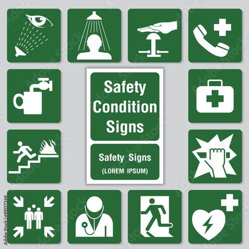 Safety Sign Icon for Poster Sign in Factory. Vector Illustration
