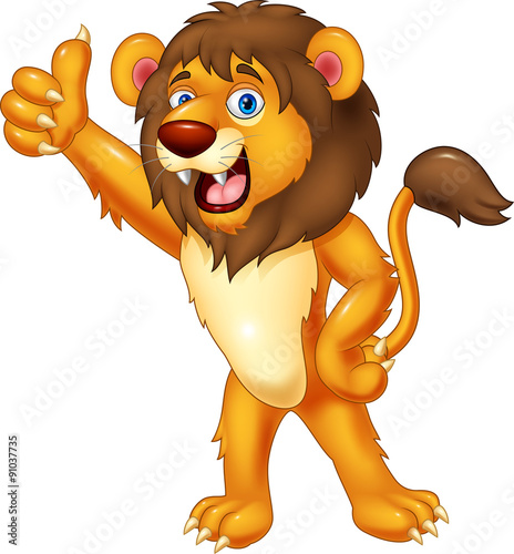 Fototapeta Naklejka Na Ścianę i Meble -  Lion gives thumb up

