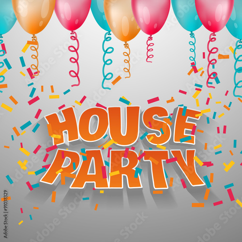 House party card invitation.  