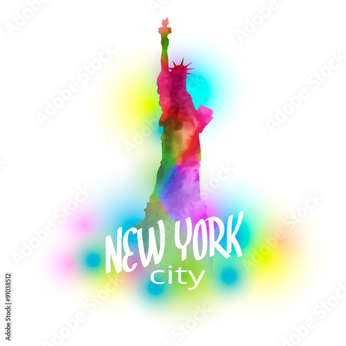 Multicolored statue of liberty