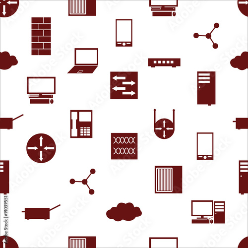 network icons white simple seamless pattern repaired eps10