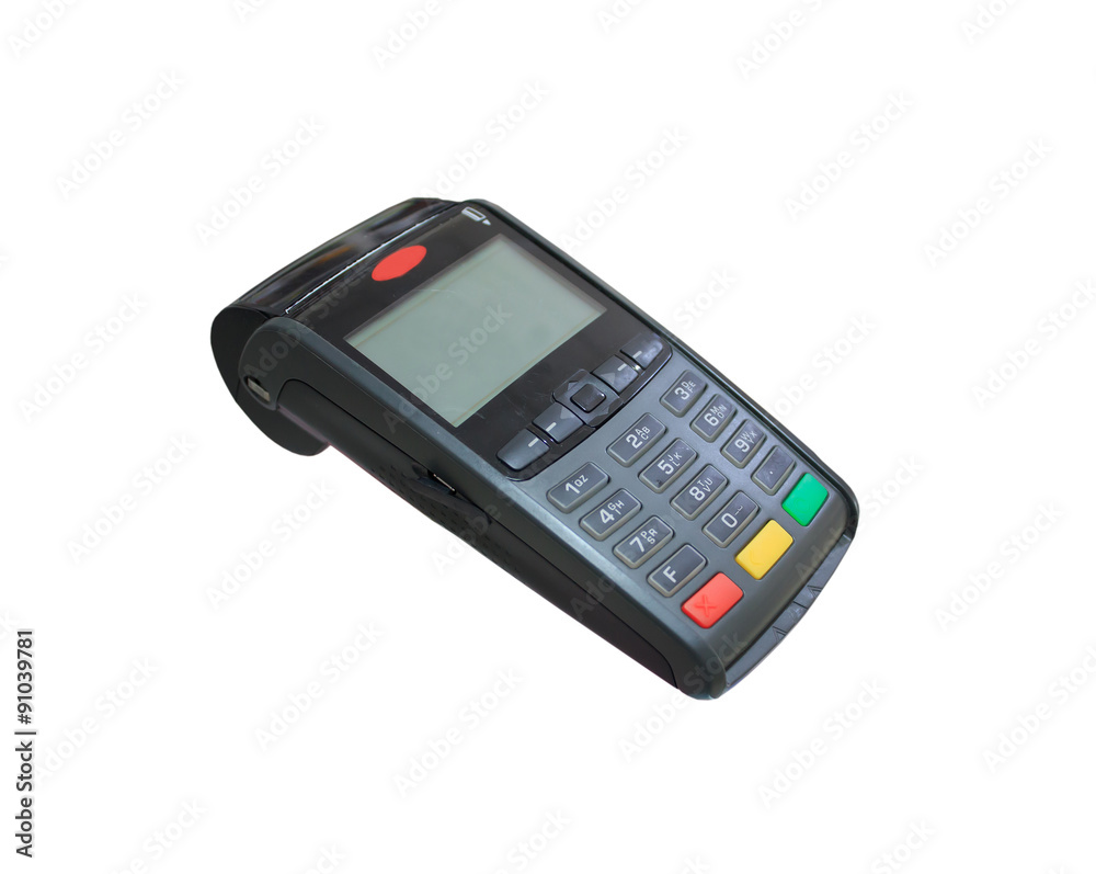 Credit card machine isolated on white background Credit card machine isolated on white background