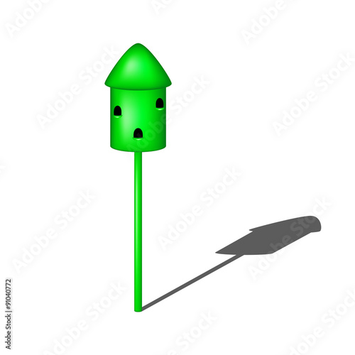 Dovecote in green design with shadow 