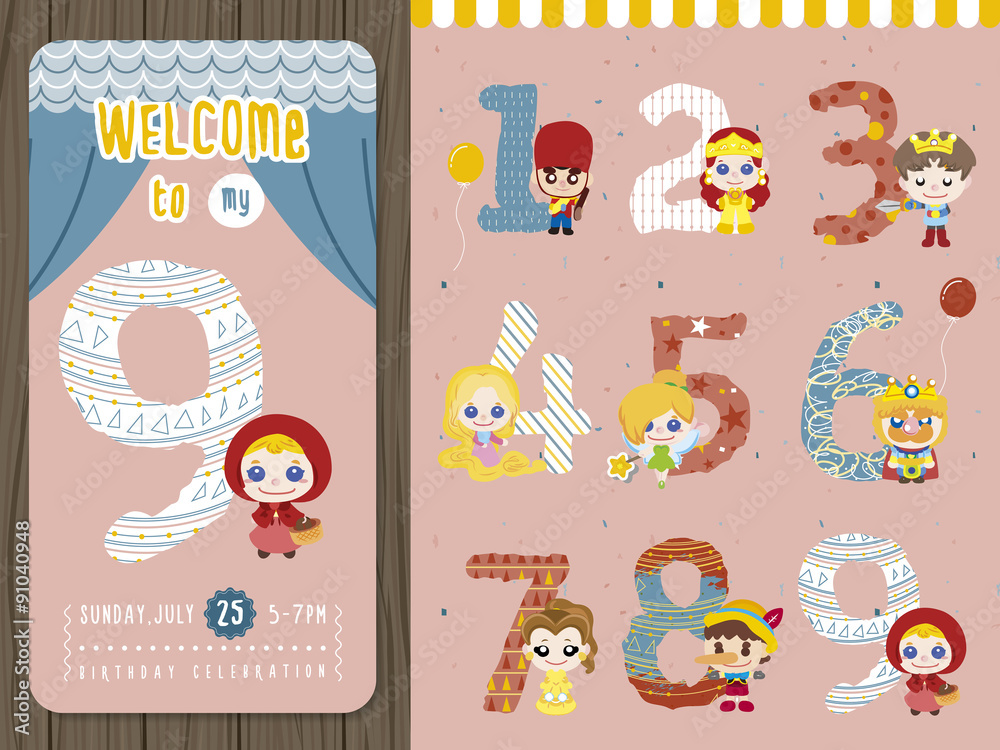 Fototapeta premium lovely birthday party invitation