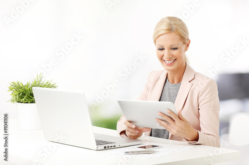 Businesswoman working at office