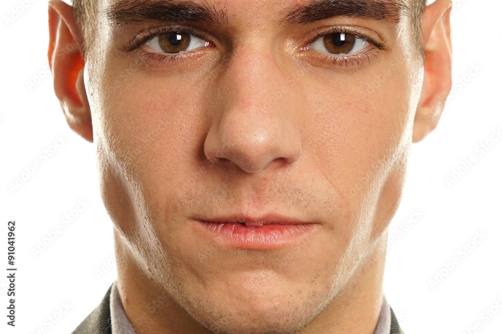 Fototapeta premium Portrait close-up of sad and desperate businessman