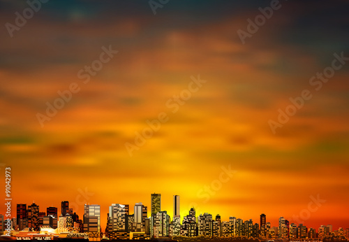 abstract background with panorama of vancouver