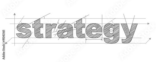 STRATEGY written in vector technical lettering font
