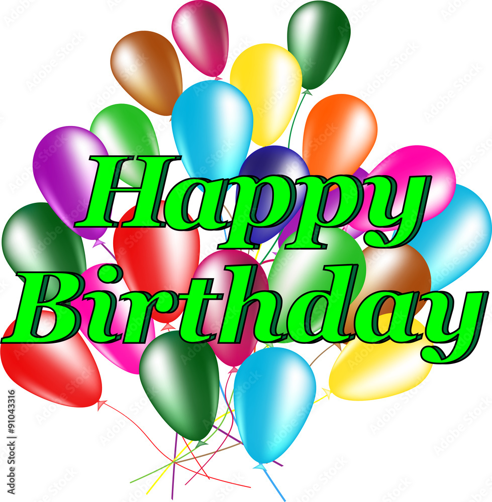 Vector greeting cards happy Birthday with balloons Vector greeting cards happy Birthday with balloons