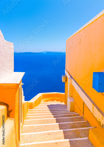 Beautiful house in Oia the most beautiful village of Santorini island in Greece © imagIN photography