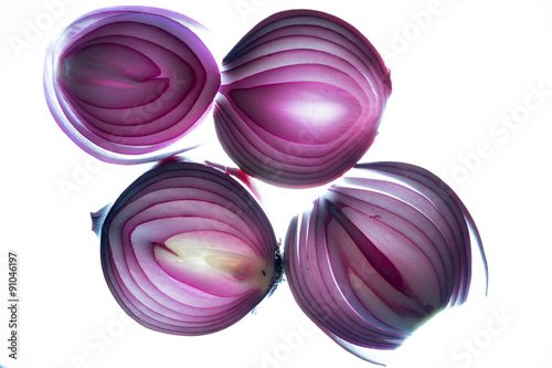 Group of sliced bulb onions