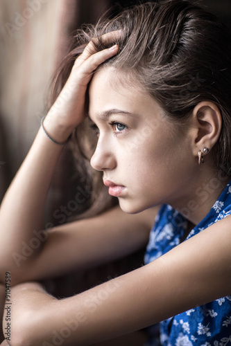 Foto portrait of a sad girl