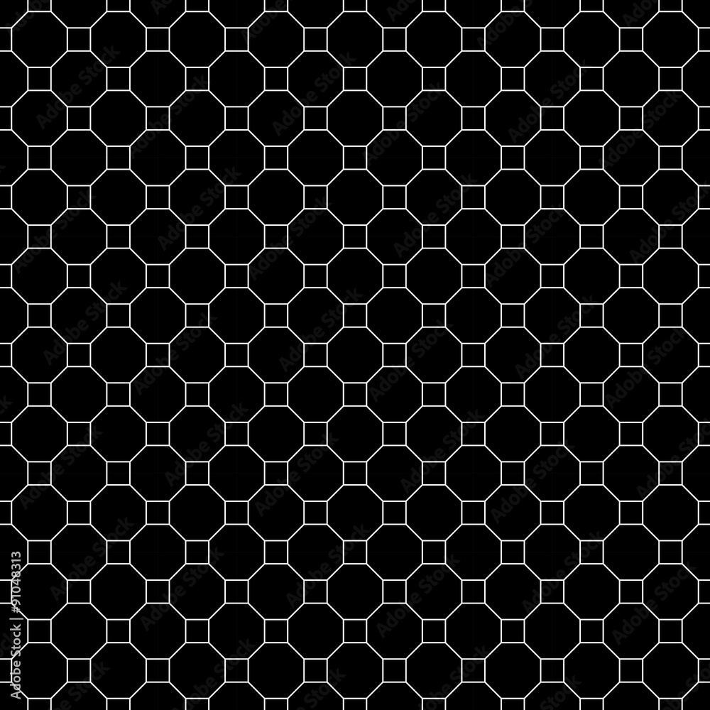 Vector modern seamless geometry pattern octagon tile , black and white  abstract geometric background,wallpaper print, monochrome retro texture,  hipster fashion design Stock Vector | Adobe Stock