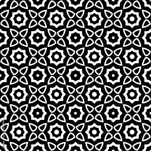 Vector modern seamless geometry pattern flower, black and white abstract geometric background,wallpaper print,  monochrome retro texture, hipster fashion design