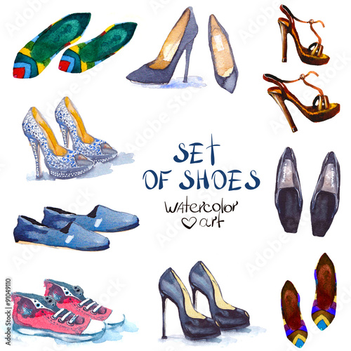 watercolor set shoes