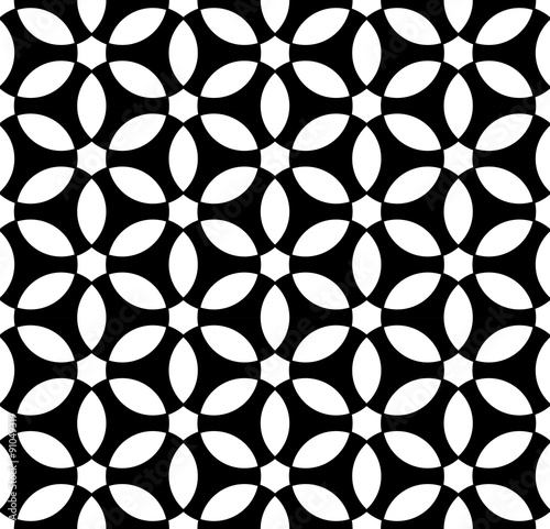 Vector modern seamless geometry pattern flower , black and white abstract geometric background,wallpaper print, monochrome retro texture, hipster fashion design, 