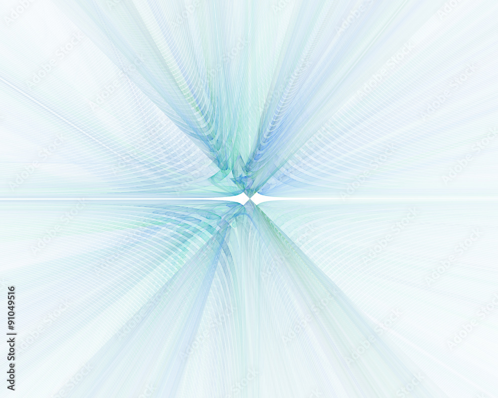 Fototapeta premium Abstract white background with blue centered rays texture