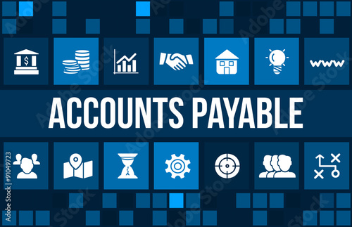 Account payable concept image with business icons and copyspace.