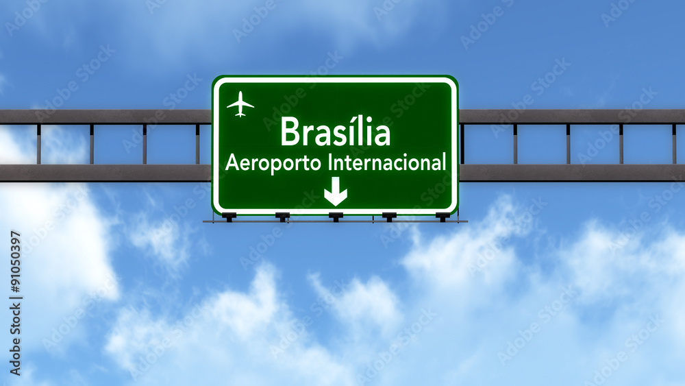 Brasilia Brazil Airport Highway Road Sign