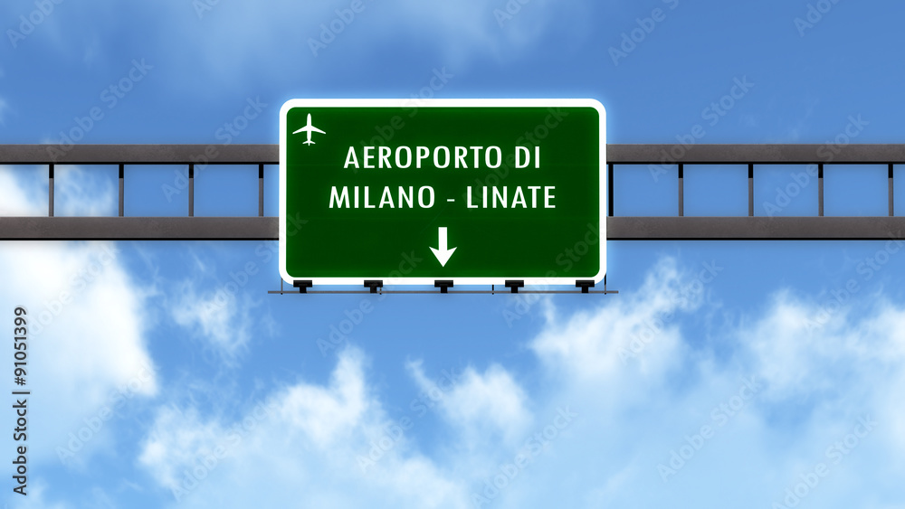 Milano Linate Italy Airport Highway Road Sign
