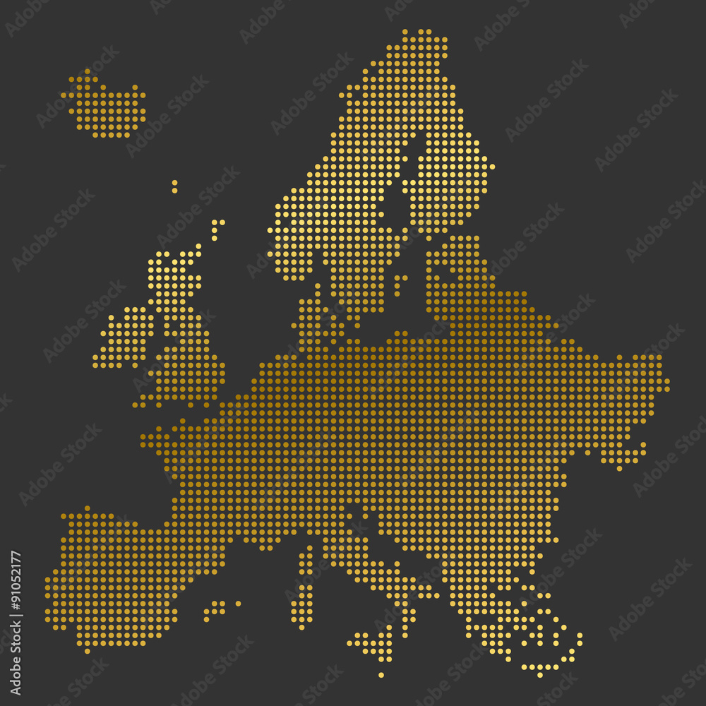 Naklejka premium Europa gepunktet (gold)