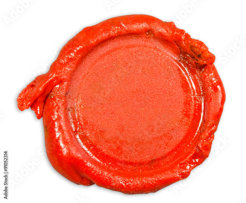 Canvastavla cachet de cire rouge sur fond blanc