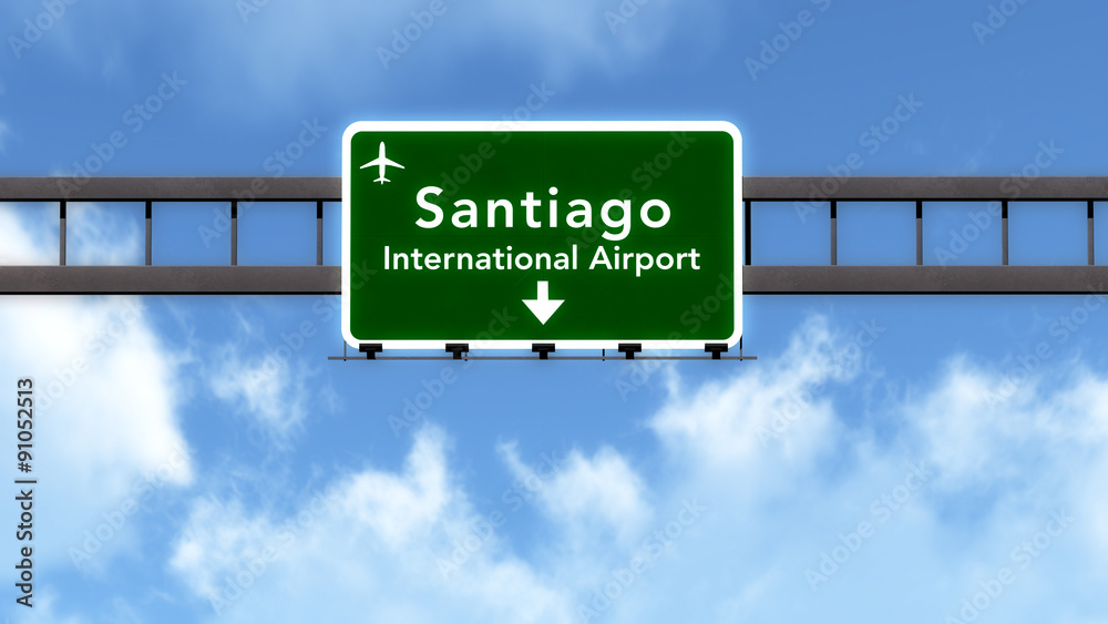 Santiago Chile Airport Highway Road Sign