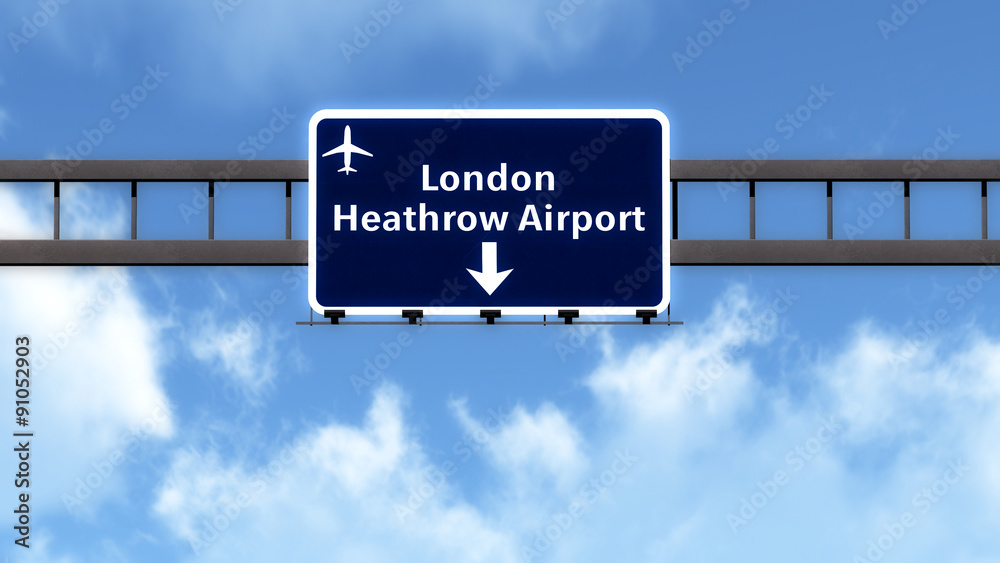 London Heathrow England United Kingdom Airport Highway Road Sign
