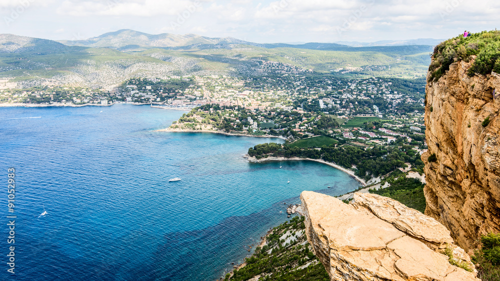 stunning viewpoint from coastal cliff of Cassis Provence France