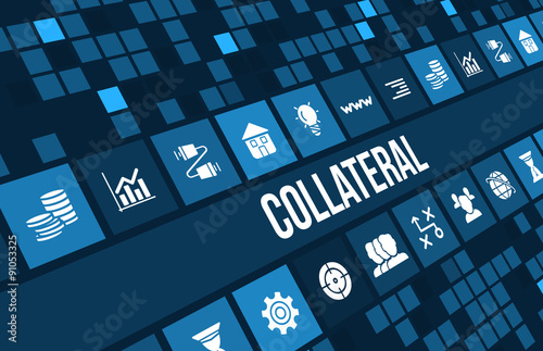 Collateral concept image with business icons and copyspace.